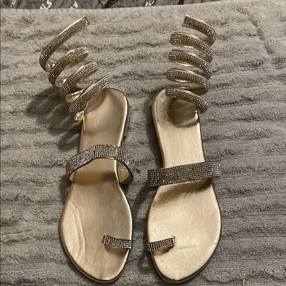 Elegant Gold Strappy Sandals